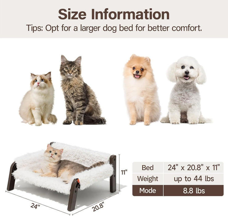 MEWOOFUN Raised Cat Bed For Indoor Cats