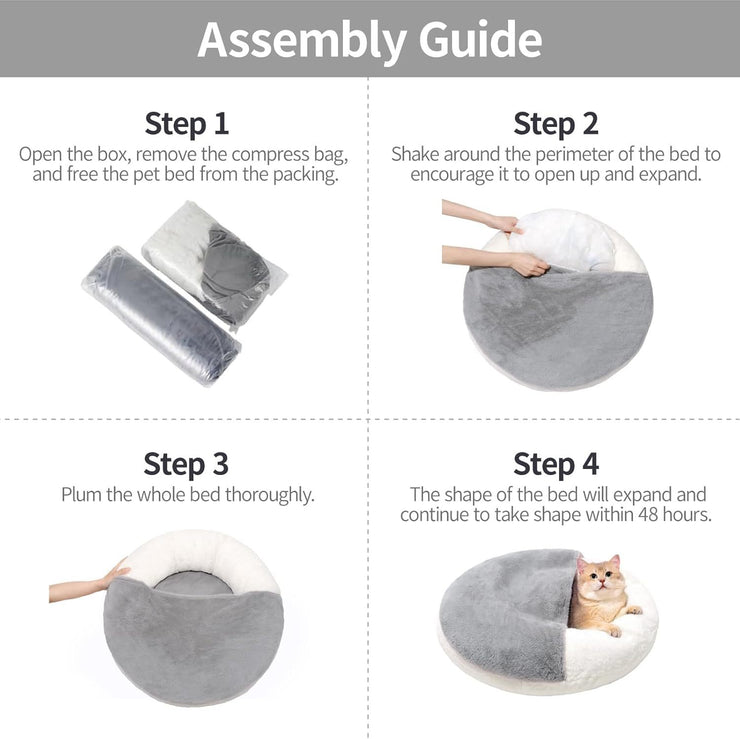 MEWOOFUN Enclosed Cat Bed Cave