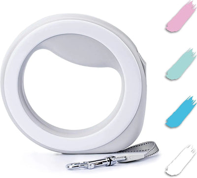 White Hands Free Retractable Dog Leash