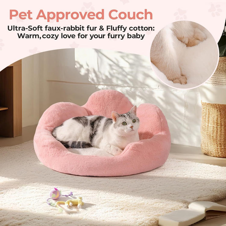 MEWOOFUN Fluffy Cat Couch Bed