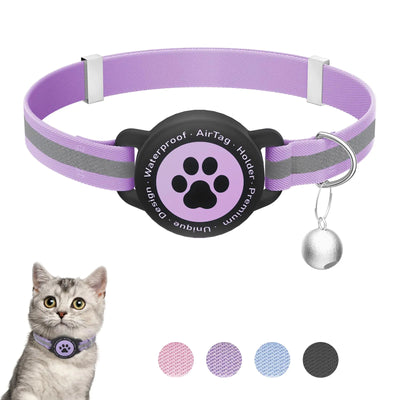 Stretch Fit Airtag Cat Collar with GPS Holder